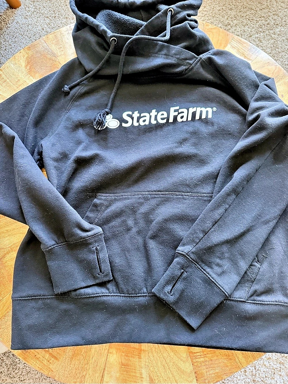 State Farm Black Pullover Hoodie Size Large - Picture 3 of 4